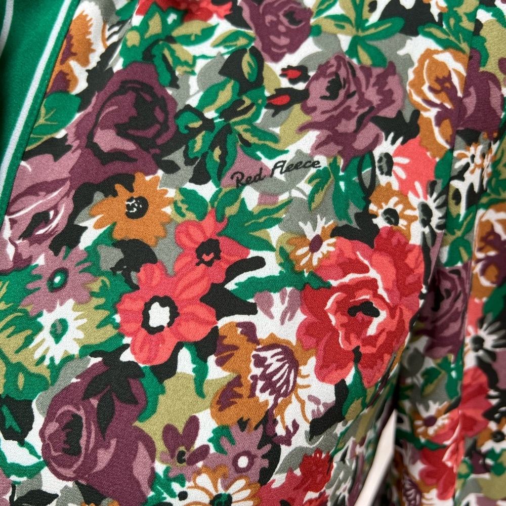 Brooks Brothers Retro Multicolor Floral Long Sleeve Dress with Green Stripe Band - Picture 12 of 12
